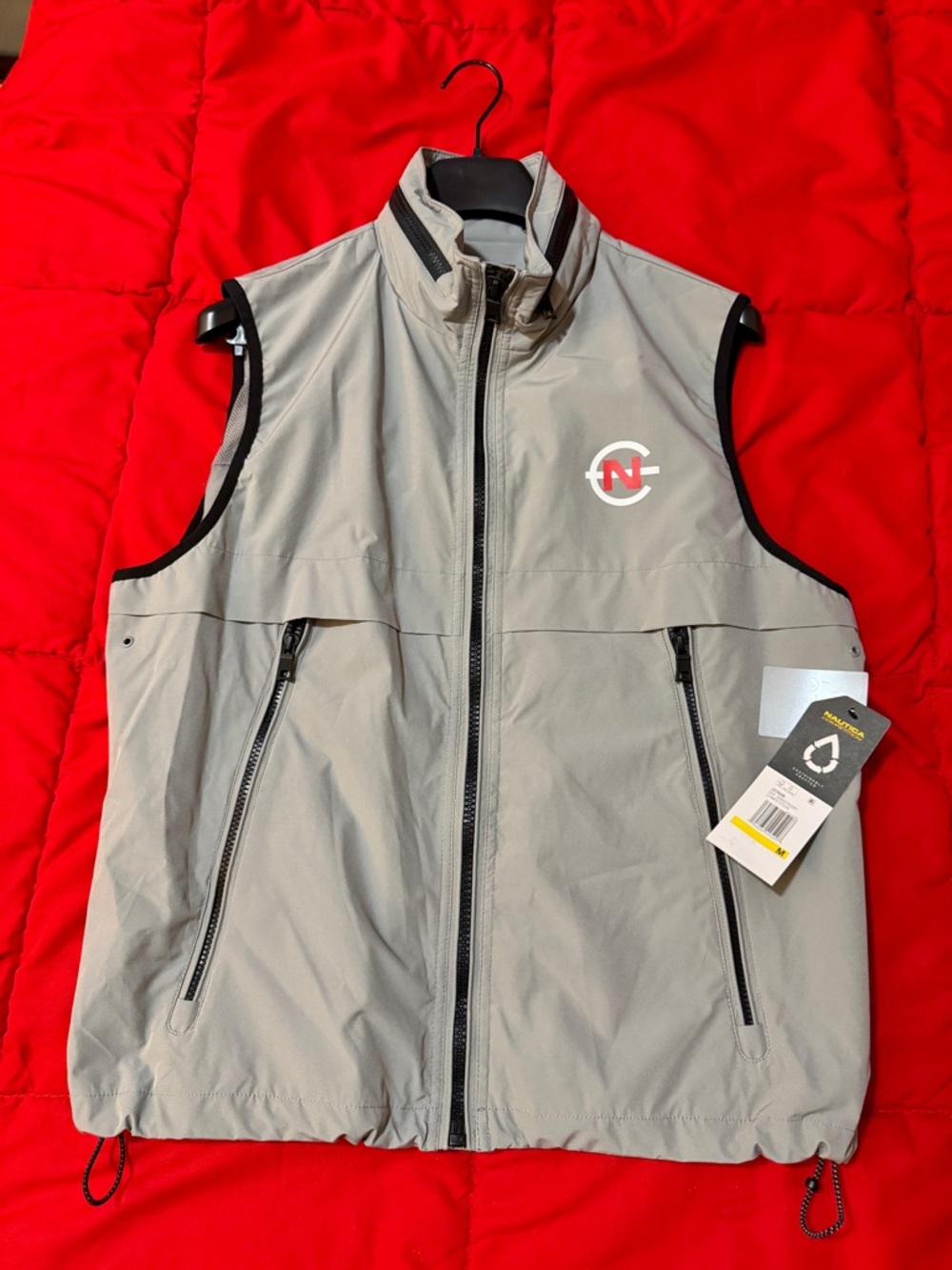 Men's Lightweight Grey Utility Vest with Stand Collar